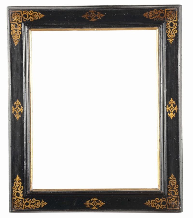 Cornice a cassetta liscia con angoli e centri dorati a racemi, Toscana XVIII secolo  - Auction Fine Old Frames - Cambi Casa d'Aste