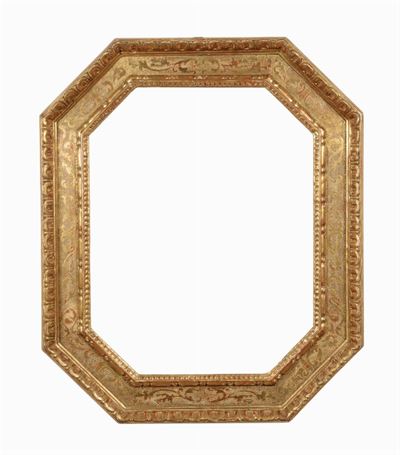 Cornice Ottagonale Bulinata e Dorata, Emilia XVIII Secolo