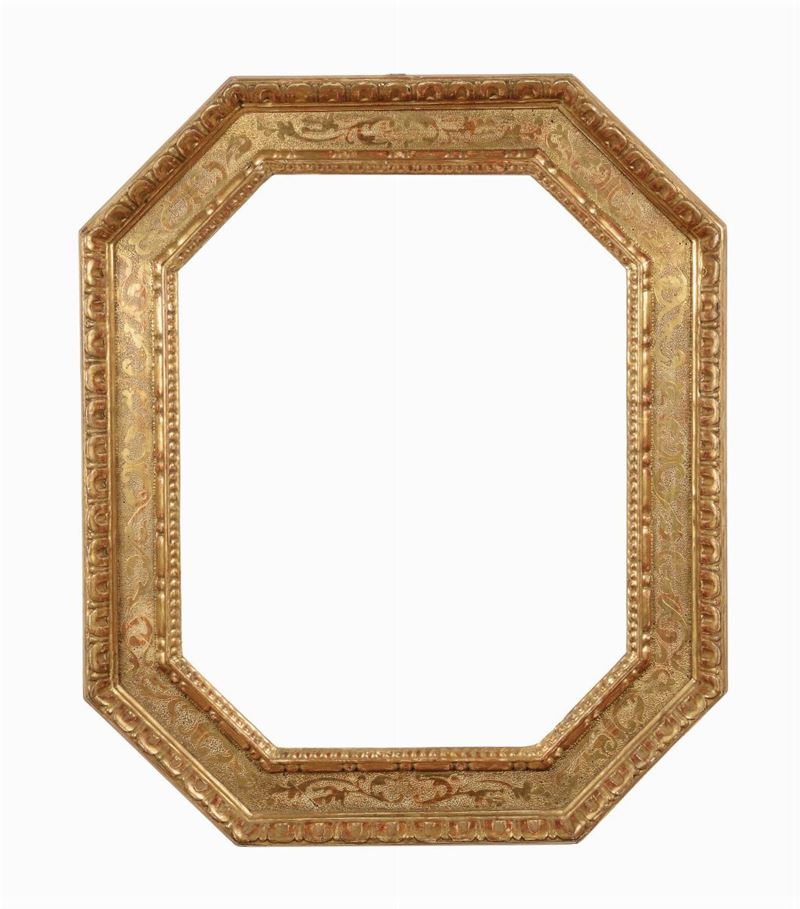 Cornice ottagonale bulinata e dorata, Emilia XVIII secolo  - Auction Fine Old Frames - Cambi Casa d'Aste