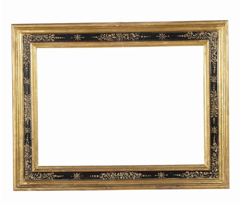 Cornice a fascia liscia in legno ebanizzato e dorato, Toscana XVIII secolo  - Auction Fine Old Frames - Cambi Casa d'Aste
