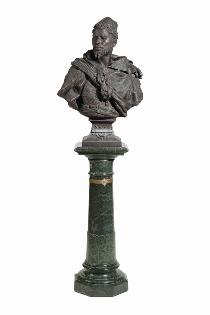 Gaston Veuvenot Leroux (1854-1942) Busto di moro  - Asta Arredi dalle dimore degli eredi Ercole Marelli e altre provenienze - Cambi Casa d'Aste