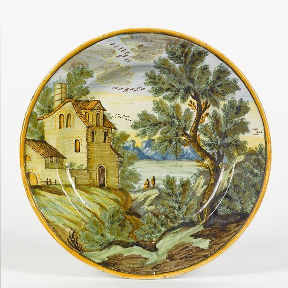 A small Castelli dish, workshop from the second half of the 18th century