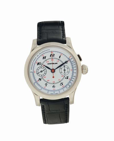 Montblanc, Collection Villeret, No. 02/58, Orologio da Polso, Cronografo, in Oro Bianco 18k, Scal...