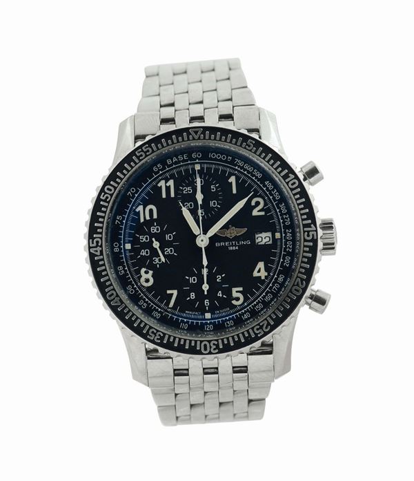 Breitling, “AVIASTAR”, Ref. A13024, CASE:3262, stainless steel chronograph wristwatch with date and a stainless steel Breitling bracelet with deployant clasp.