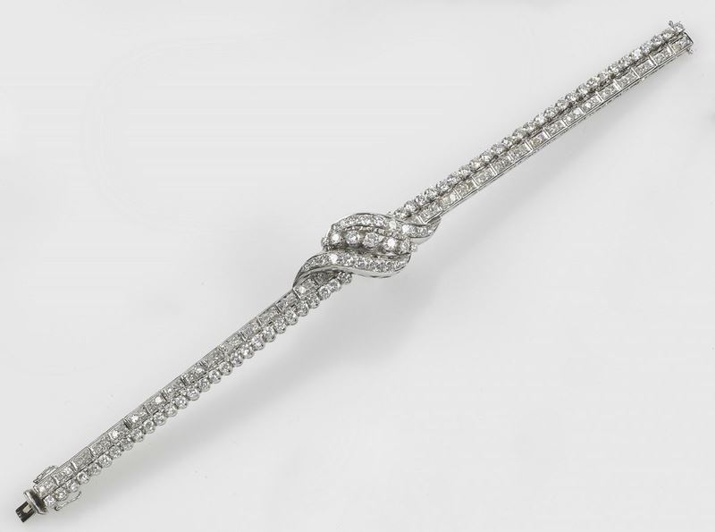 A diamond bracelet. The diamonds total weight approx. 5,80 carats  - Auction Fine Jewels - Cambi Casa d'Aste