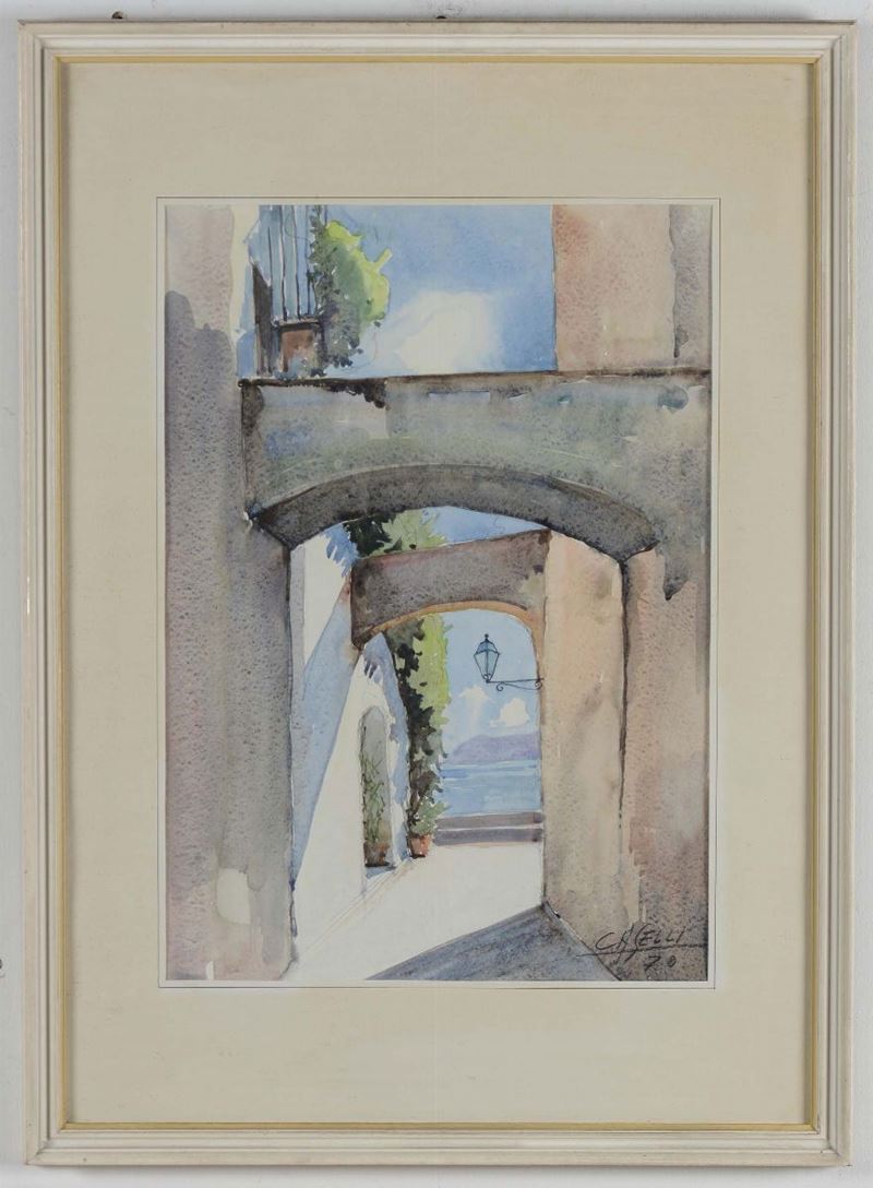 Giuseppe Caselli (Luzzara 1893 - La Spezia 1976) Scorcio  - Auction 19th and 20th century paintings - Cambi Casa d'Aste