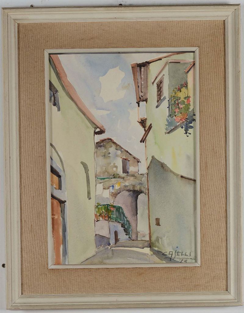Giuseppe Caselli (Luzzara 1893 - La Spezia 1976) Caprigliola  - Auction 19th and 20th century paintings - Cambi Casa d'Aste