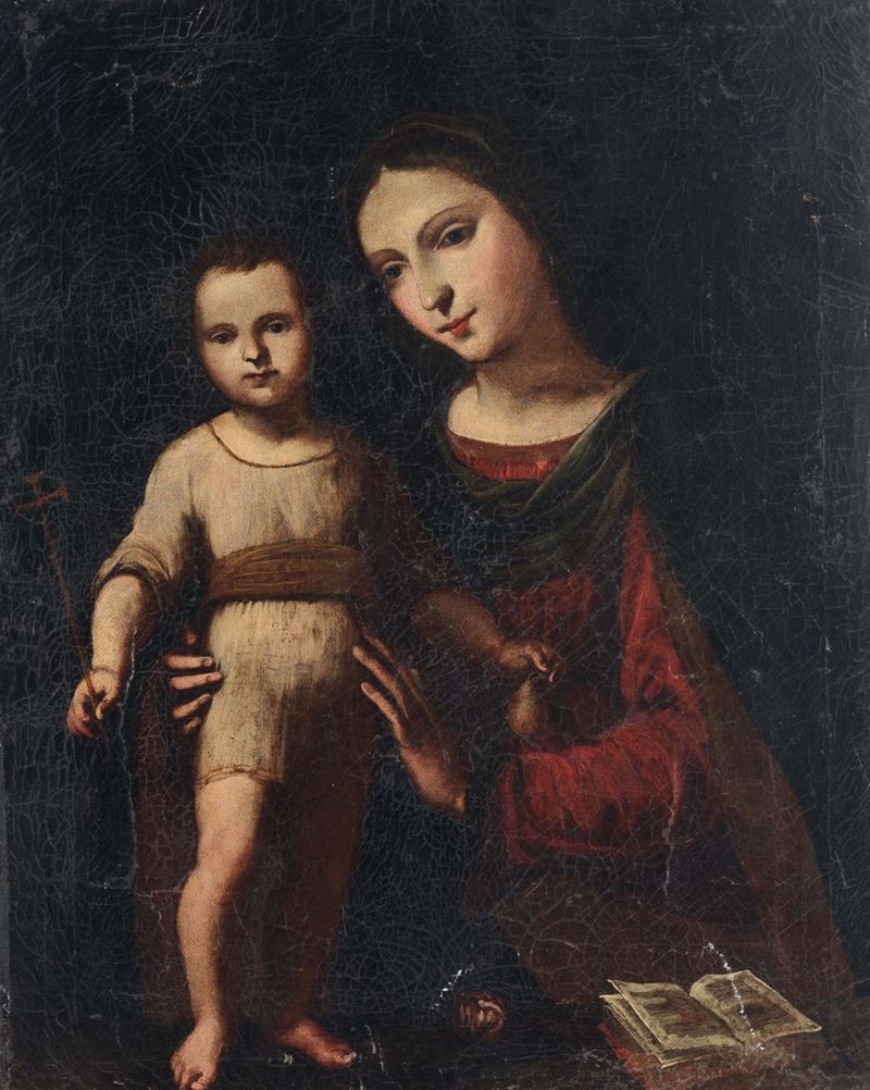Scuola Italiana del XVII secolo Madonna con il Bambino  - Asta Dipinti Antichi - Cambi Casa d'Aste