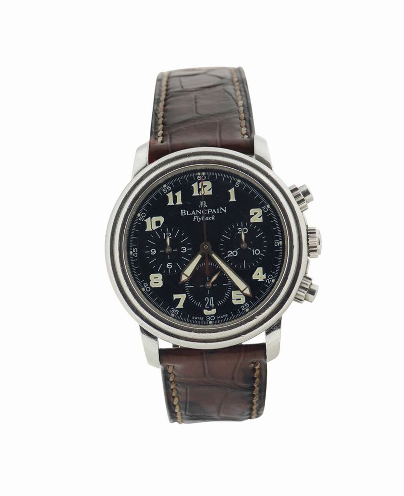 Blancpain, Flyback Chronograph, No. 612, self-winding, water-resistant, stainless steel wristwatch with round-button chronograph, registers, date and a stainless steel Blancpain buckle. Made in the 1990's.  - Auction Watches and Pocket Watches - Cambi Casa d'Aste