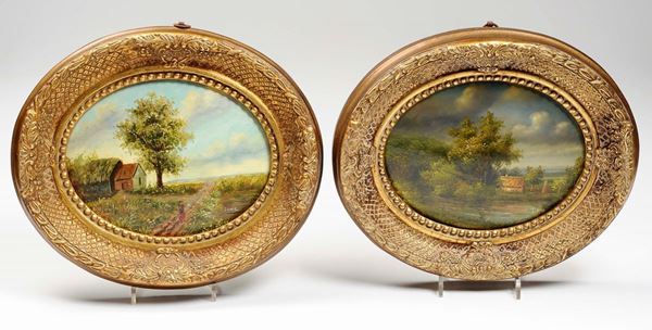 D.Goetz Coppia di paesaggi