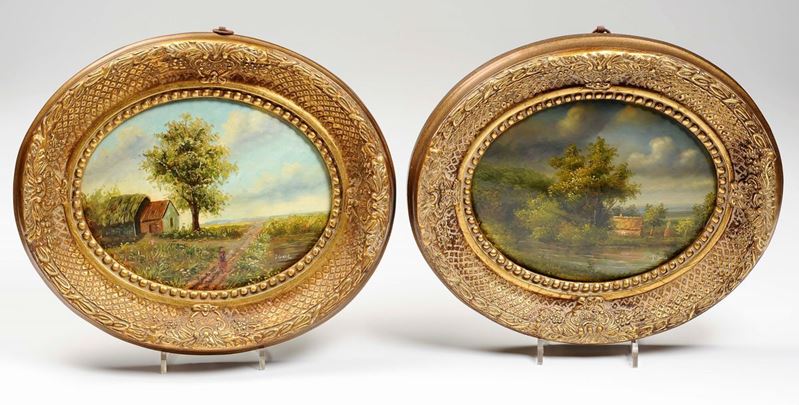 D.Goetz Coppia di paesaggi  - Asta Antiquariato - Cambi Casa d'Aste