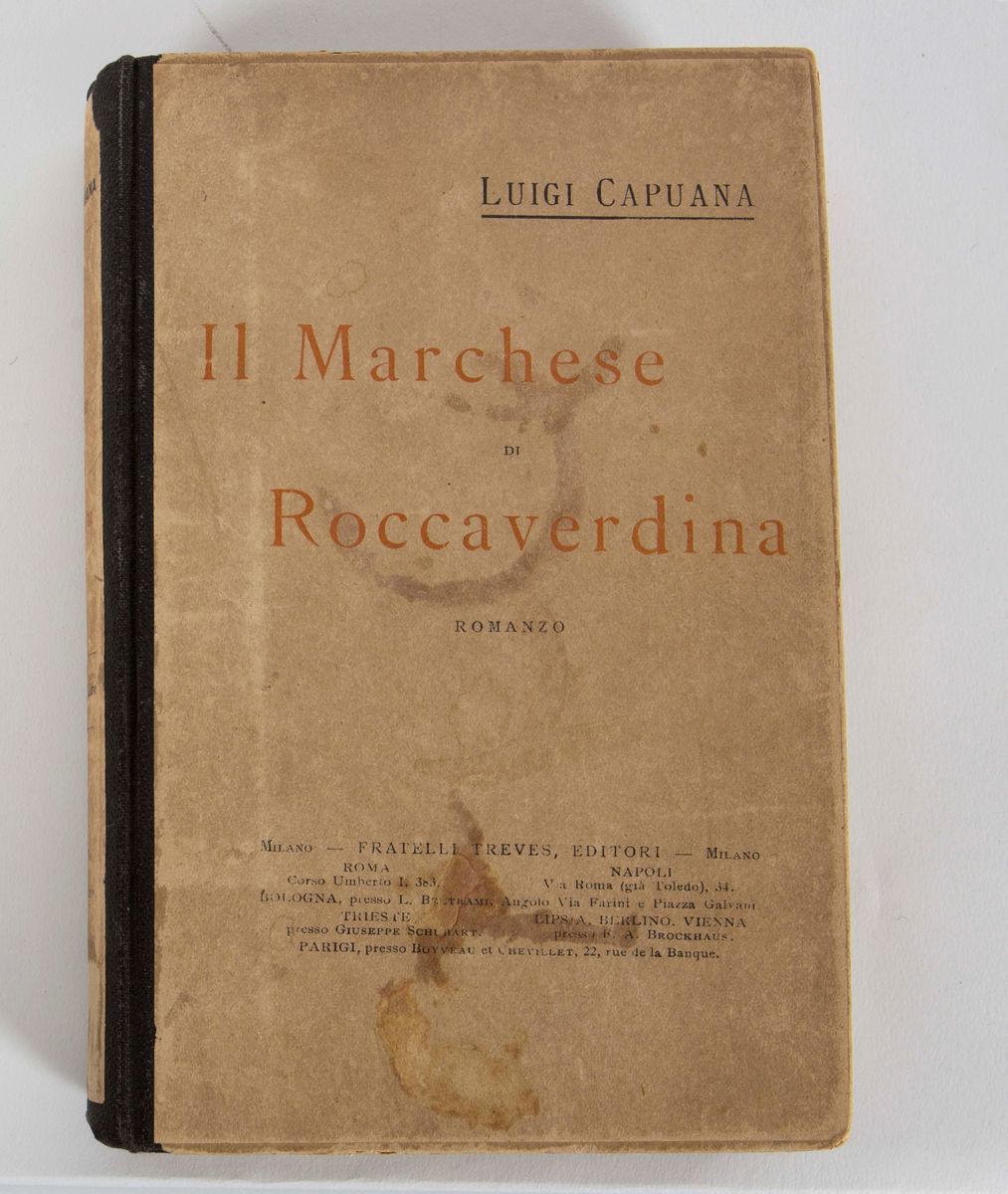 Luigi Capuana (mineo 1839 – Catania 1915)libri in Edizione Originale. Esemplari con Dedica. Impor...
