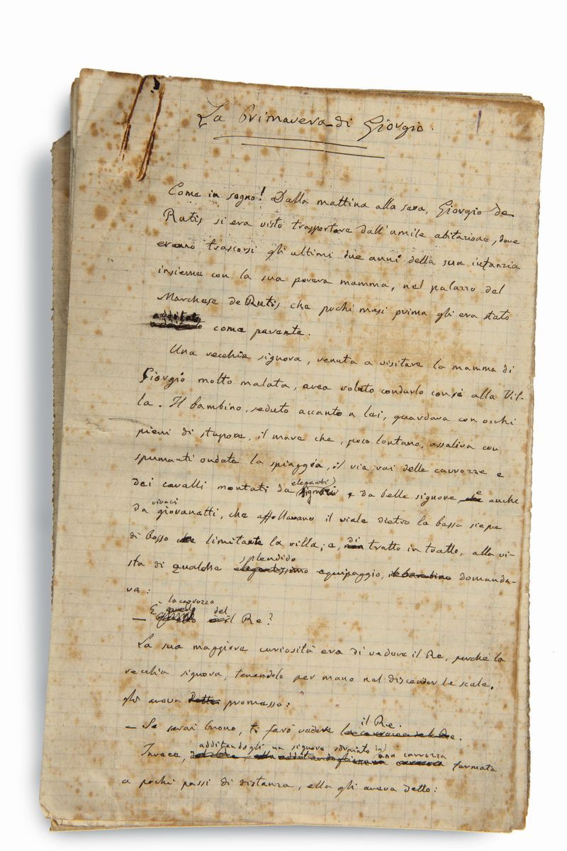 Luigi Capuana (mineo 1839 – Catania 1915)collezione di Manoscritti Letterari, Lettere,fotografie ...