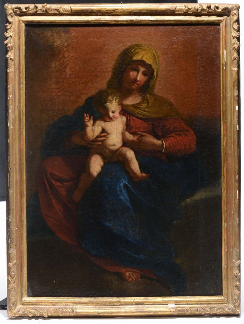 Scuola del XVIII secolo Madonna con Bambino  - Auction Furnishings from the mansions of the Ercole Marelli heirs and other property - Cambi Casa d'Aste