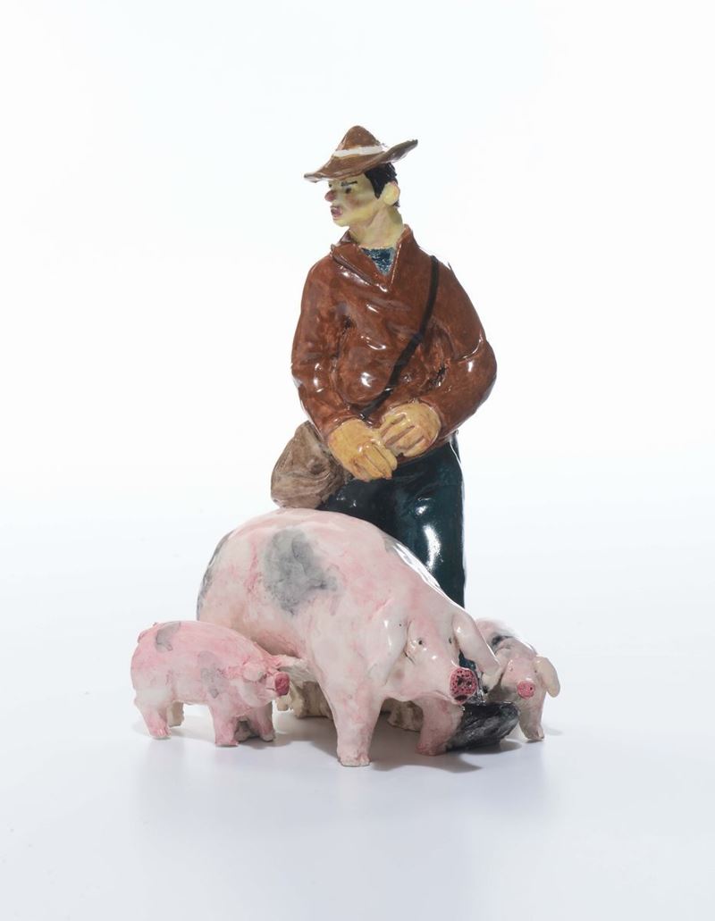 Eliseo Salino  - I.C.A. Albisola Il guardiano dei porci  - Auction Fine Art - Cambi Casa d'Aste