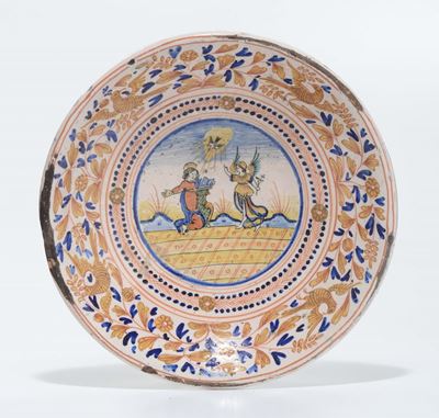 Piatto in Maiolica Policroma, XVIII Secolo
