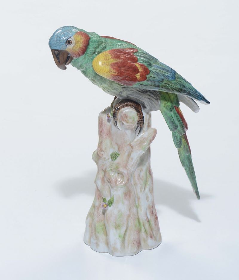 Pappagallo in porcellana, Francia XX secolo  - Asta Antiquariato - Cambi Casa d'Aste