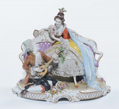 Gruppo in Porcellana con Scena Galante, Capodimonte