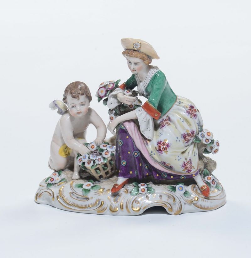 Piccolo gruppo in ceramica Capodimonte  - Asta Antiquariato - Cambi Casa d'Aste