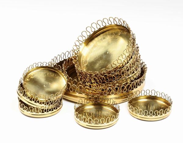 Lotto di sottobottiglia in ottone