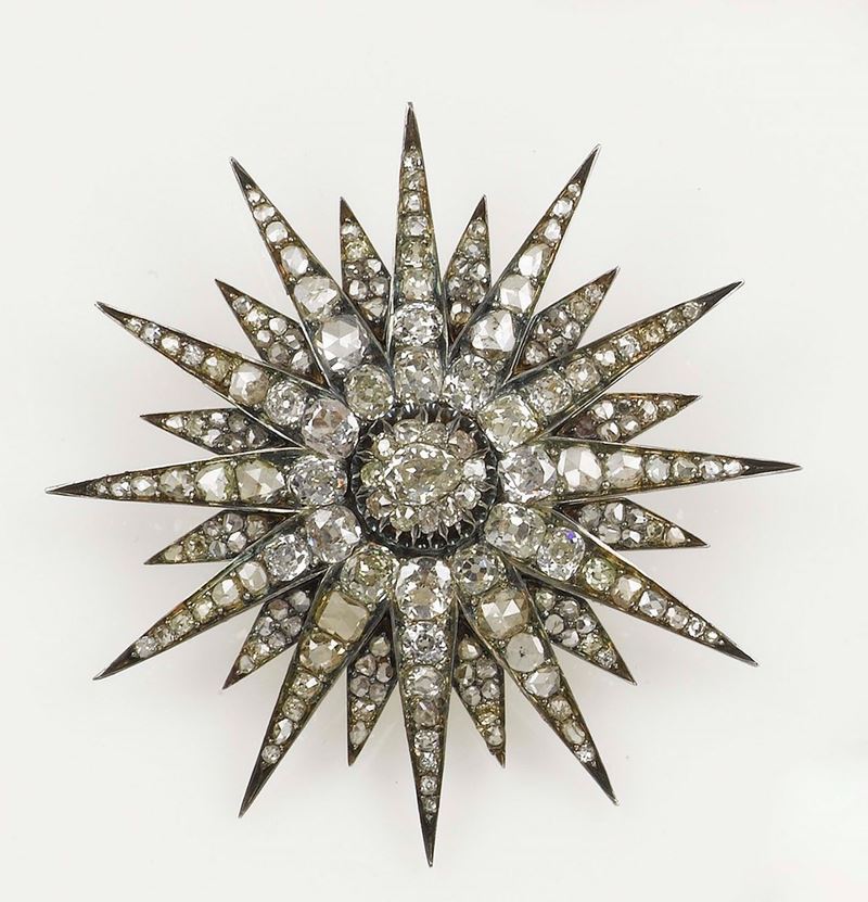 A star diamond brooch  - Auction Fine Jewels - Cambi Casa d'Aste