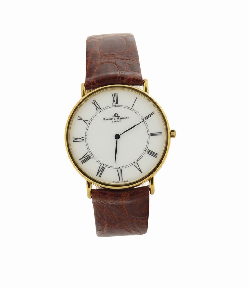Baume & Mercier, Ref. 1572A, 18K yellow gold quartz wristwatch with an original buckle. Made in the 1990's. Accompanied by the original guarantee.  - Auction Watches and Pocket Watches - Cambi Casa d'Aste