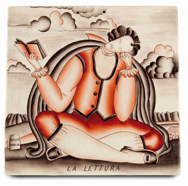 Gio' Ponti (1891-1979) - Richard Ginori - S.Cristoforo Milano La Lettura  - Asta Arti Decorative del XX secolo - Cambi Casa d'Aste