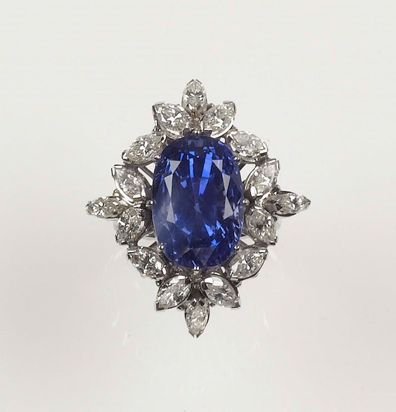 A Sri Lankan sapphire weighing 22,00 carats  - Auction Fine Jewels - Cambi Casa d'Aste