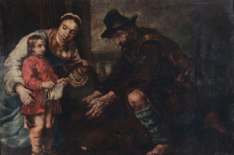 Monsù Bernardo (Helsingor 1624 - Roma 1687), attribuito a I poveri  - Auction Old Masters Paintings - Cambi Casa d'Aste