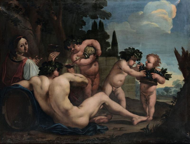 Scuola Romana del XVII secolo Baccanale  - Auction Old Masters Paintings - Cambi Casa d'Aste