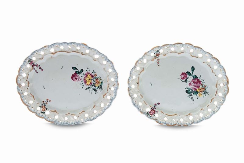 Two Nove trays, Antonibon factory, last quarter of the 18th century  - Auction Majolica and porcelain from the 16th to the 19th century - Cambi Casa d'Aste