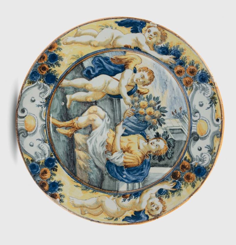 Piatto Castelli, metà del XVIII secolo  - Auction Collectors' Majolica and Porcelain - Cambi Casa d'Aste