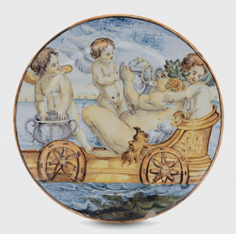 Piatto Castelli prima metà del XVIII secolo  - Asta Maioliche e Porcellane da Collezione - Cambi Casa d'Aste