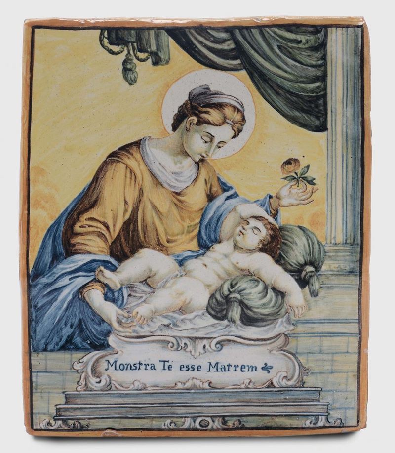 Mattonella Castelli, seconda metà del XVIII secolo  - Auction Collectors' Majolica and Porcelain - Cambi Casa d'Aste