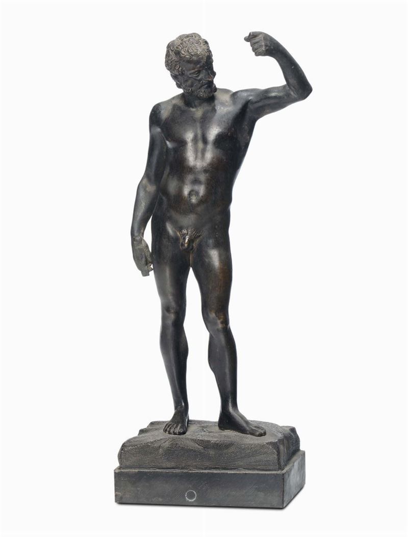 Nudo maschile in bronzo, XIX-XX secolo  - Auction Furnishings from the mansions of the Ercole Marelli heirs and other property - Cambi Casa d'Aste