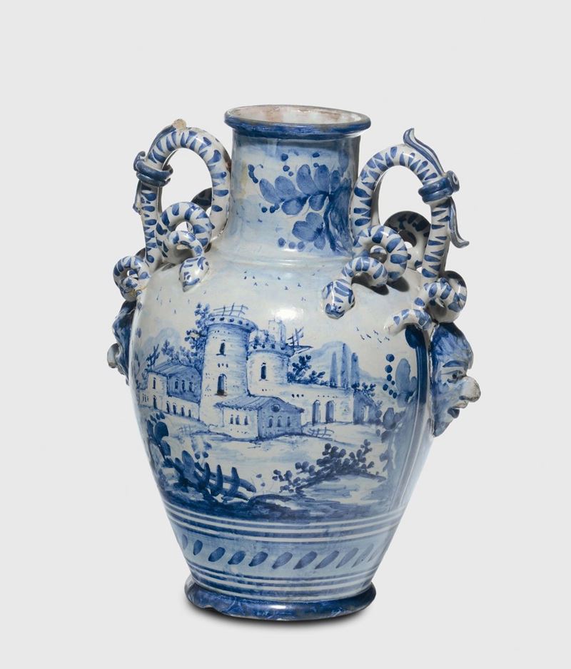 Grande anfora Napoli (?), probabilmente Massa, verso la metà del XVIII secolo  - Auction Collectors' Majolica and Porcelain - Cambi Casa d'Aste