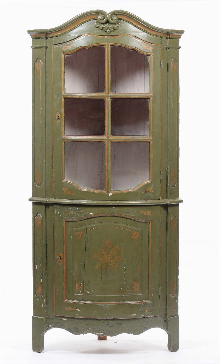 Angoliera in legno dipinto, fine XVIII secolo  - Asta Antiquariato - Cambi Casa d'Aste