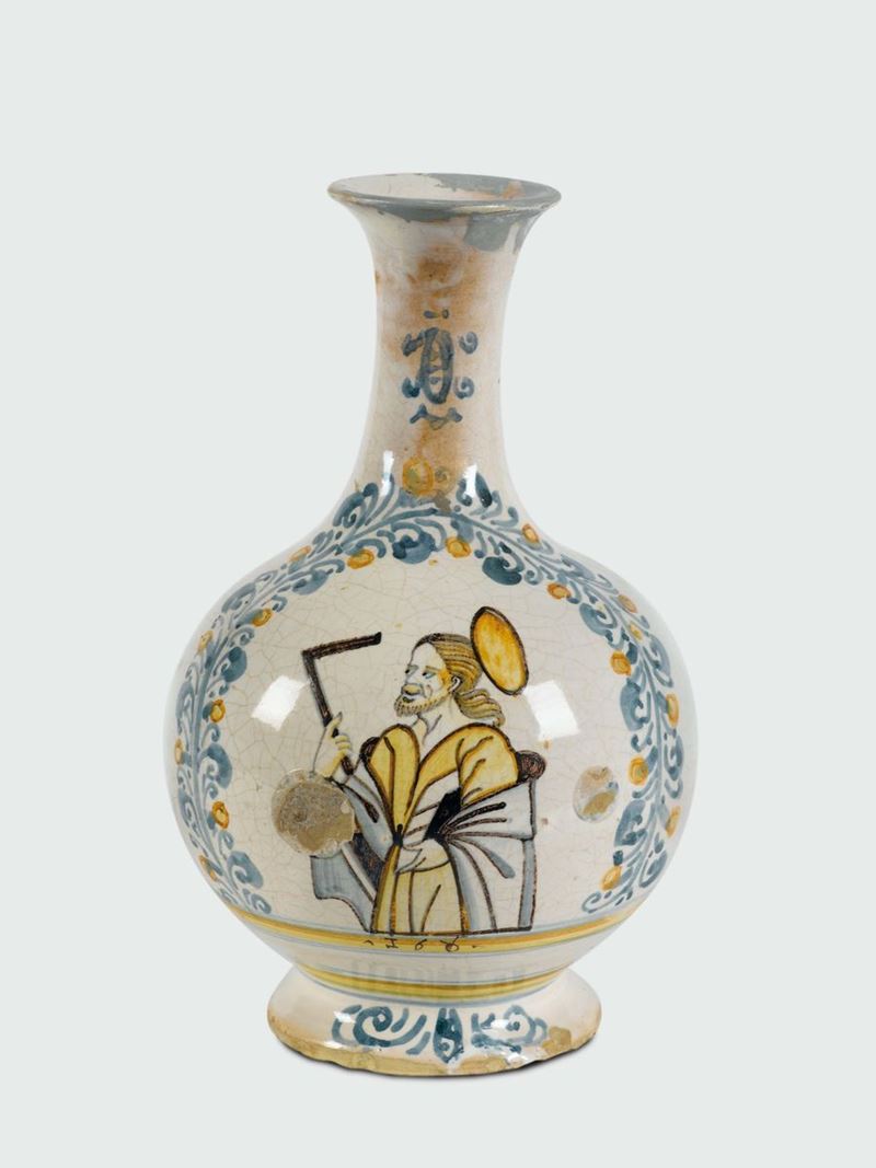 Bottiglia Castelli, 1680  - Auction Collectors' Majolica and Porcelain - Cambi Casa d'Aste