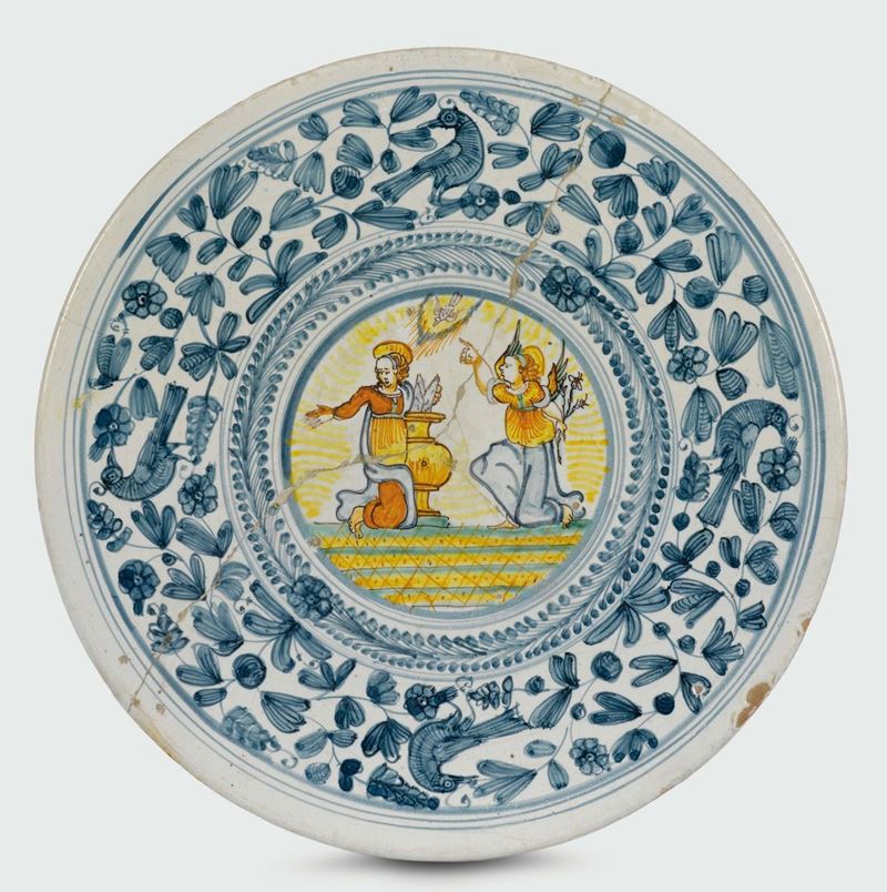 Alzata Deruta, metà del XVII secolo  - Auction Collectors' Majolica and Porcelain - Cambi Casa d'Aste