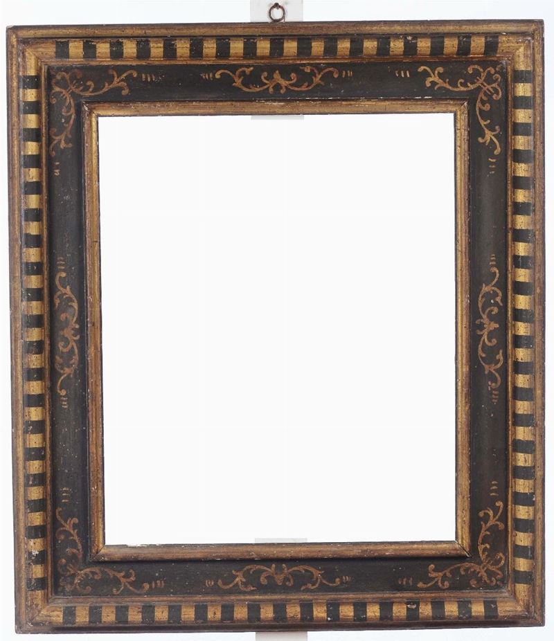 Cornice a cassetta in legno ebanizzato e decori dorati, Toscana XVII secolo  - Auction Antique Frames - I - Cambi Casa d'Aste