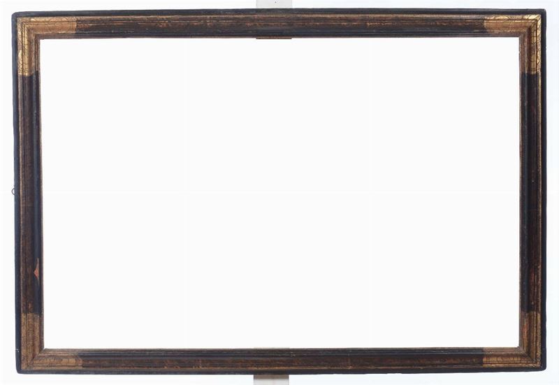 Cornice ebanizzata, bulinata e dorata, Marche XVIII secolo  - Auction Fine Old Frames - Cambi Casa d'Aste