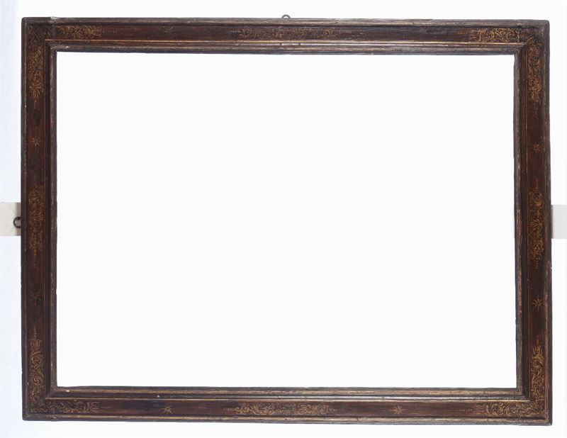 Cornice a cassetta laccata e dorata, Toscana XVII secolo  - Auction Fine Old Frames - Cambi Casa d'Aste