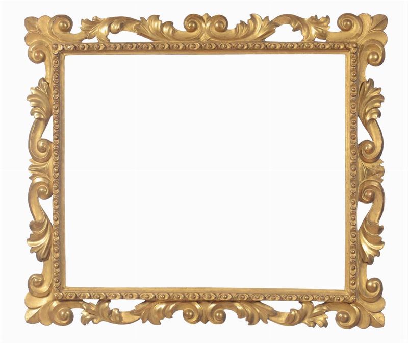 Cornice in legno intagliato e dorato, Toscana XIX secolo  - Auction Fine Old Frames - Cambi Casa d'Aste