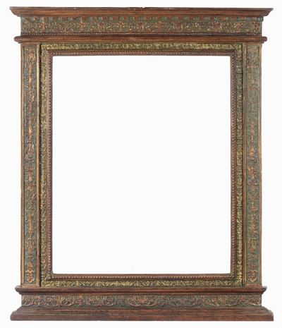 Cornice a Tempietto in Stile Laccata e Dorata, Arte Fiorentina XIX° Secolo