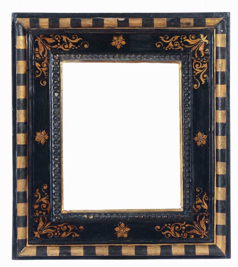 Cornice a cassetta ebanizzata e dorata, Siena XVII secolo  - Auction Fine Old Frames - Cambi Casa d'Aste
