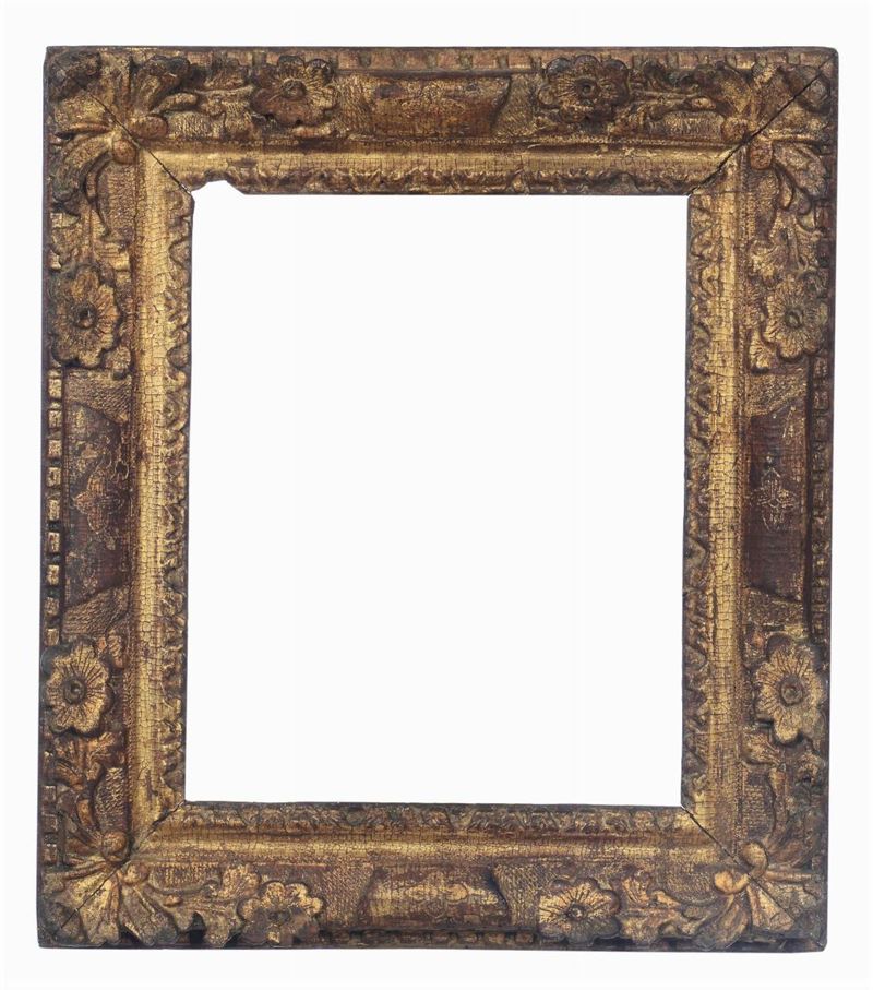 Piccola cornice intagliata e dorata, Francia Provenza XVIII secolo  - Auction Fine Old Frames - Cambi Casa d'Aste
