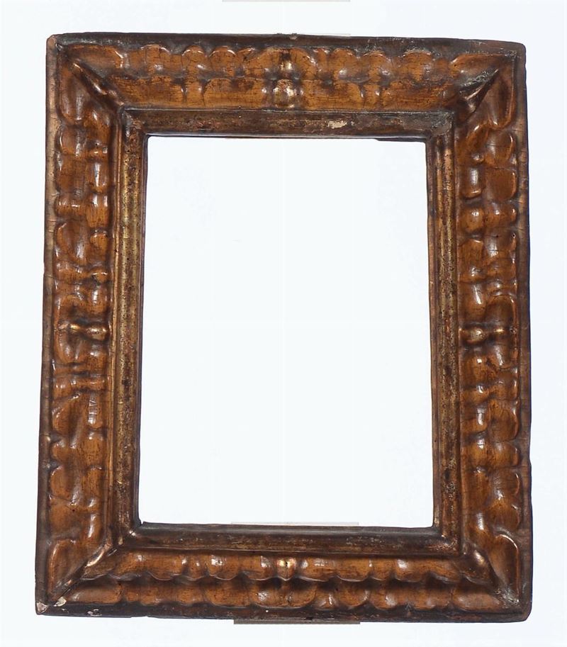 Piccola cornice intagliata, laccata e dorata, XVIII secolo  - Auction Fine Old Frames - Cambi Casa d'Aste