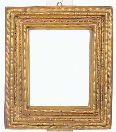 Cornicetta in Legno a Diversi Ordini di Intaglio, XIX-XX Secolo