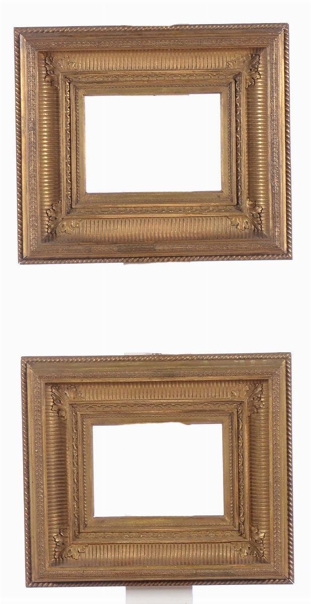 Coppia di cornicette dorate, XIX secolo  - Auction Fine Old Frames - Cambi Casa d'Aste