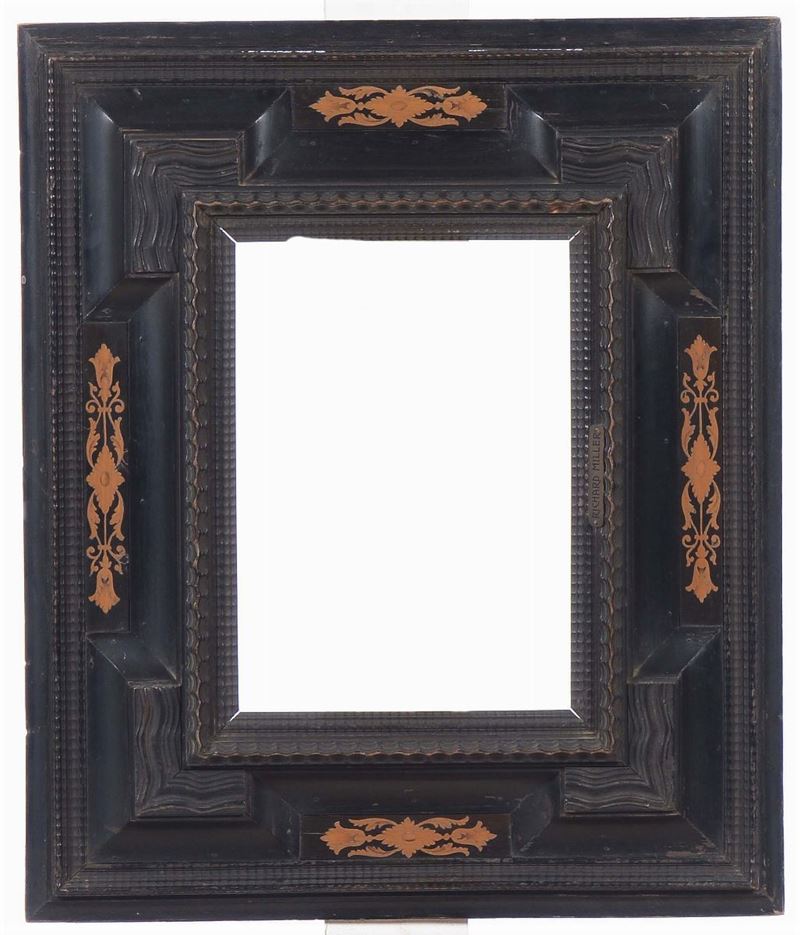 Cornice giullochè ebanizzata ed intarsiata, XIX-XX secolo  - Auction Fine Old Frames - Cambi Casa d'Aste